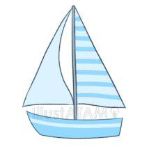 かわいいヨット（青色）