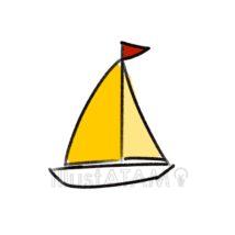 かわいいヨット（黄色）