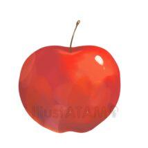 かわいいリアルな厚塗りのりんご