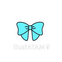 かわいいリボン（水色）