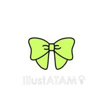かわいいリボン（黄緑色）