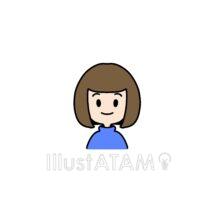 かわいい似顔絵（茶髪の女の子）