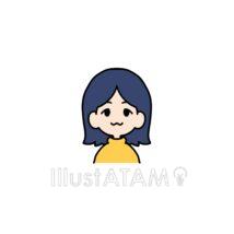 かわいい似顔絵（黒髪の女の子）