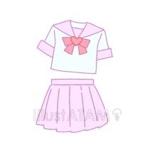 かわいい制服,セーラー服,リボン,制服のイラスト素材