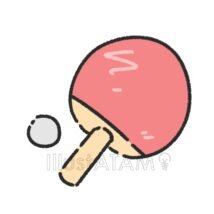 かわいい卓球,かわいい,卓球,球技のイラスト素材