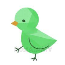 かわいい小鳥（緑色）