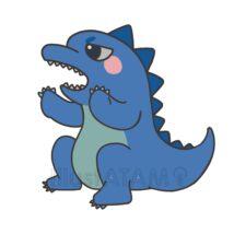 かわいい怪獣（青色）