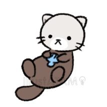 かわいい手書きのラッコ