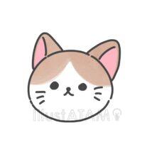 かわいい手書きの猫（三毛猫）