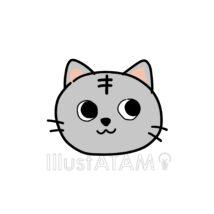 かわいい手書きの猫（顔）