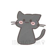 かわいい手書きの黒猫