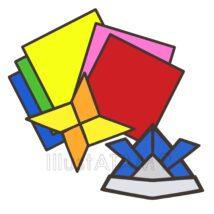 かわいい折り紙（兜・手裏剣・未使用）