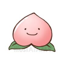 かわいい桃,かわいい,果物,桃のイラスト素材