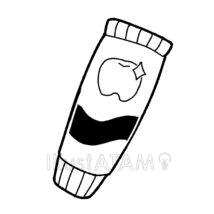 かわいい歯磨き粉（白黒）