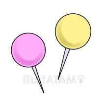 かわいい画鋲,掲示物,文房具,画鋲のイラスト素材