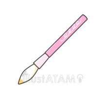かわいい筆,アート,お絵かき,ペイント,文房具,筆,趣味のイラスト素材