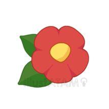 かわいい簡単な椿（大）