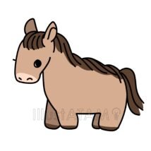 かわいい簡単な馬,かわいい,キャラクター,動物,馬のイラスト素材