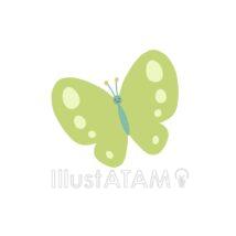 かわいい蝶々（緑色）