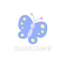 かわいい蝶々（青色）