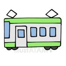 かわいい電車（緑色）