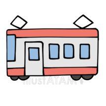 かわいい電車（赤色）