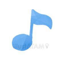 かわいい音符（青色）