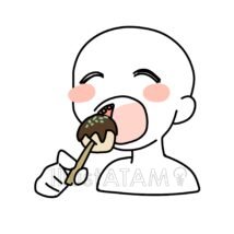 たこやきを食べる