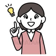 ひらめき（指差し・女性）