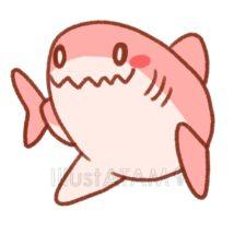 ゆるいかわいいサメ（ピンク色）