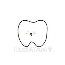 ゆるい手書きの歯（にこにこ）