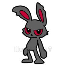 アメコミ風のかっこいいうさぎ（黒色）