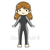 ウェットスーツを着た女性