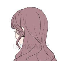 ウェーブ髪の女の子の後ろ姿