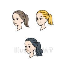 オールバックのポニーテール