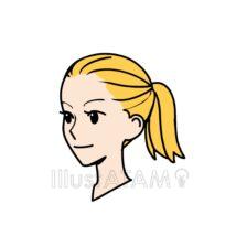 オールバックのポニーテール（金髪）