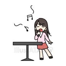 カラオケで歌う可愛い子