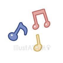 カラフルなかわいい音符（レトロ）