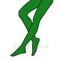 カラータイツ（緑色）