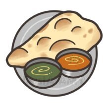 カレー（ナン）,カレー,ランチ,料理,食べ物のイラスト素材