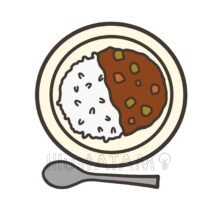 カレー（ライス）,カレー,ご飯,ランチ,料理,食べ物のイラスト素材