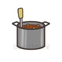 カレー（鍋）,カレー,料理のイラスト素材