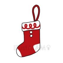 クリスマスオーナメント（靴下）,クリスマス,クリスマス靴下のイラスト素材