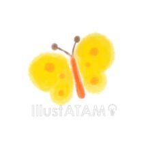 クレヨン風のかわいい蝶々