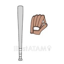 グローブとバット,グローブ,バット,野球のイラスト素材