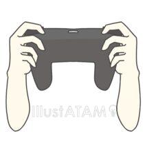 コントローラーを持ってる手