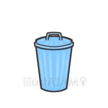 ゴミ箱（青色・蓋付き）