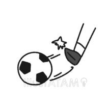 サッカーボールを蹴る