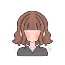 ショートウェーブ髪（茶髪）