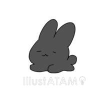 シンプルなうさぎのキャラクター（黒色）